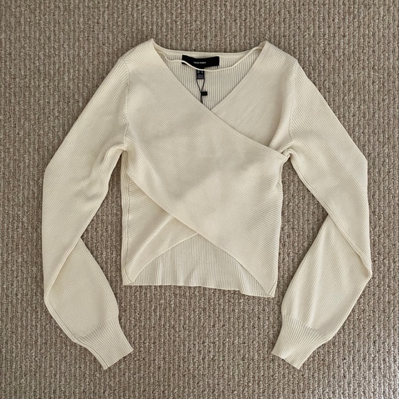 BNWT Vero Moda - Rib wrap sweater - cream - xsmall - Picture 2 of 4